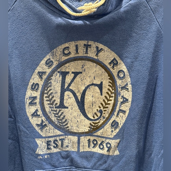 Majestic Blue Kansas City Royals Baseball Hoodie- size S - Picture 3 of 5